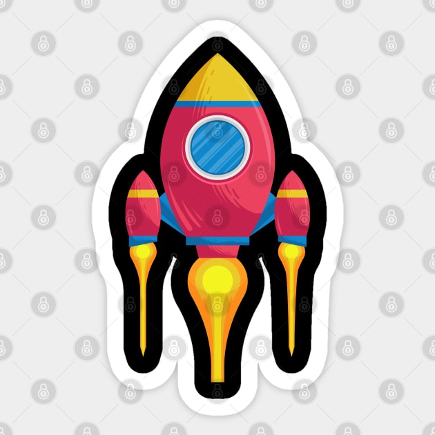 Space Rocket Sticker by Mako Design 